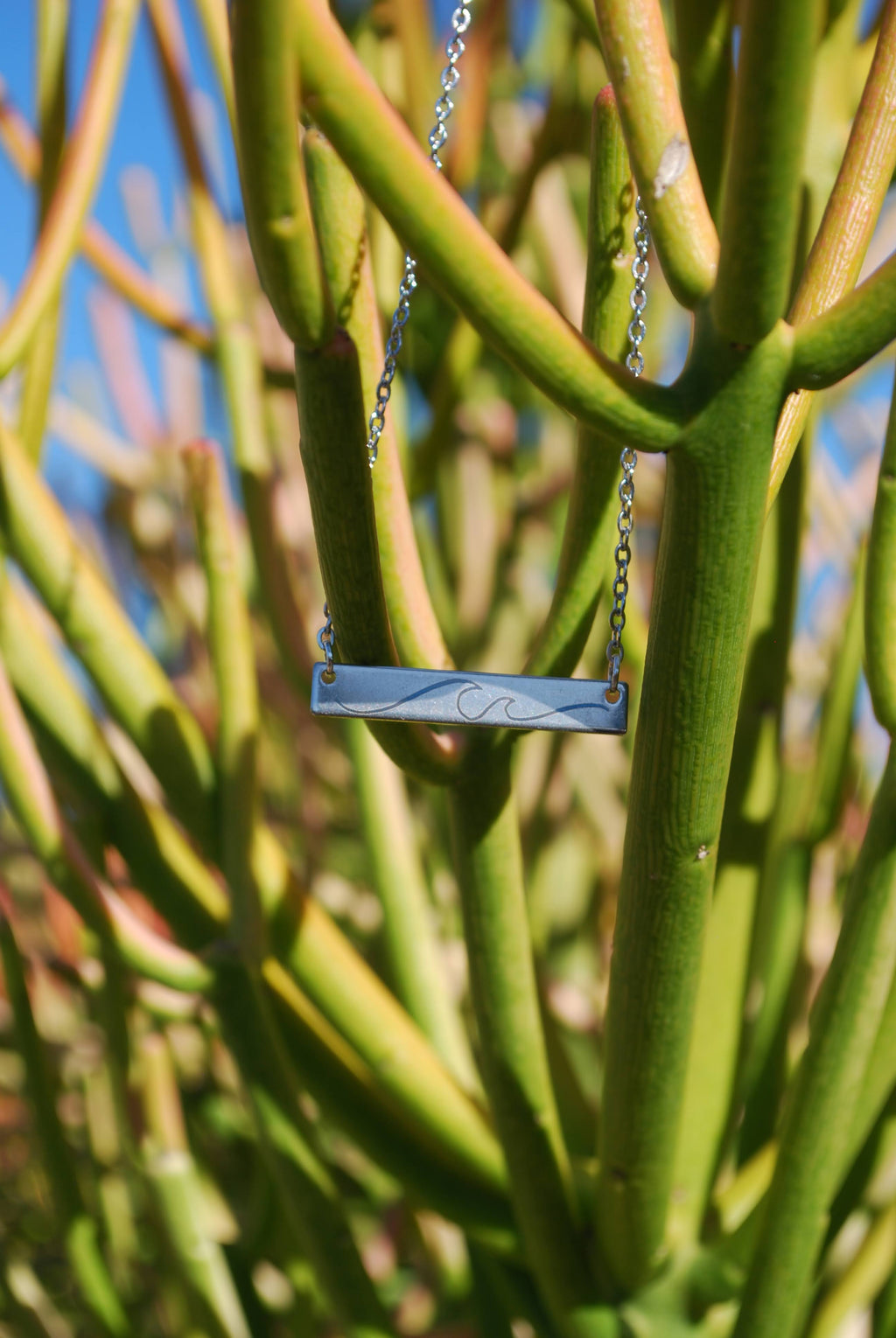 Engraved Horizontal Bar Necklace