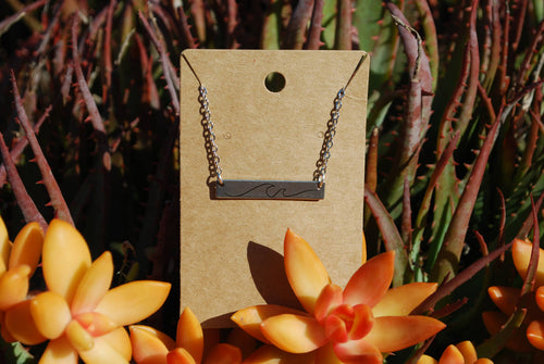 Engraved Horizontal Bar Necklace