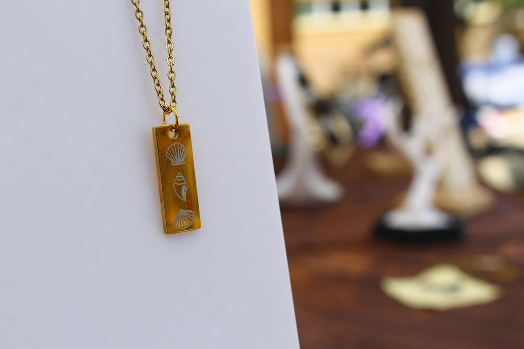 Engraved Vertical Bar Necklace
