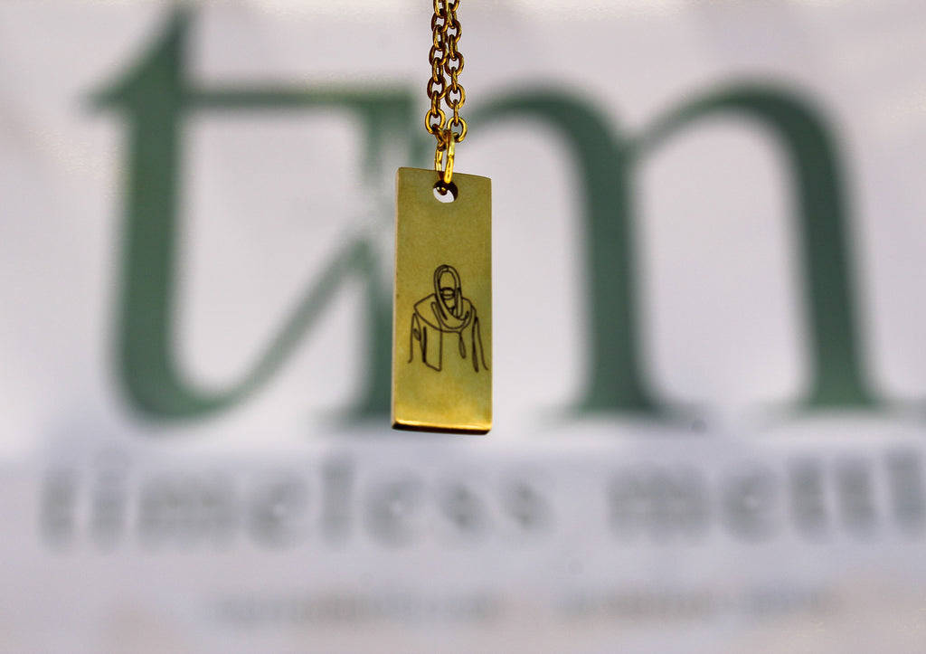 Engraved Vertical Bar Necklace